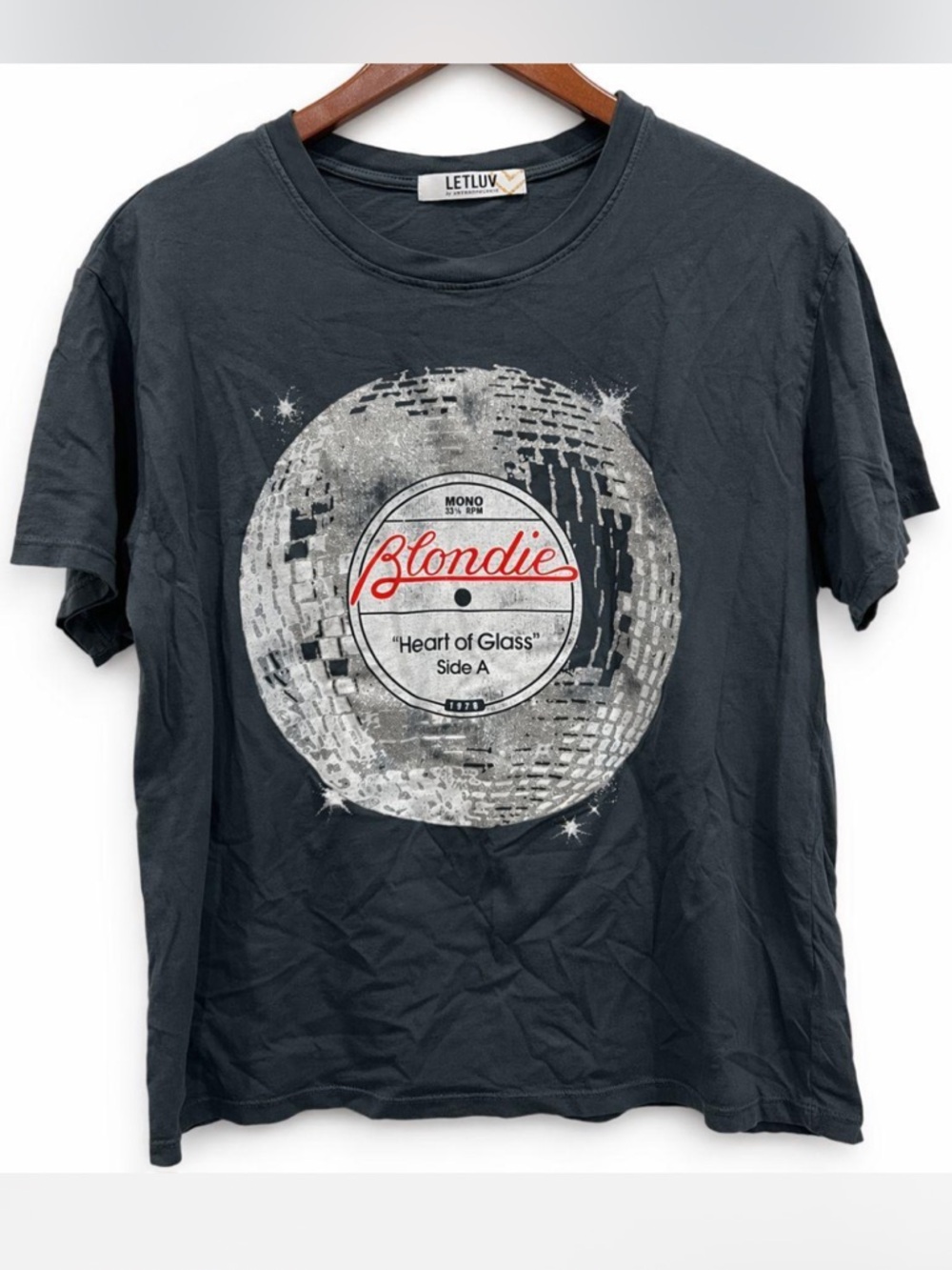 Letluv Anthropologie Blondie Heart of Glass Graphic Tee Shirt Band T-Shirt Top